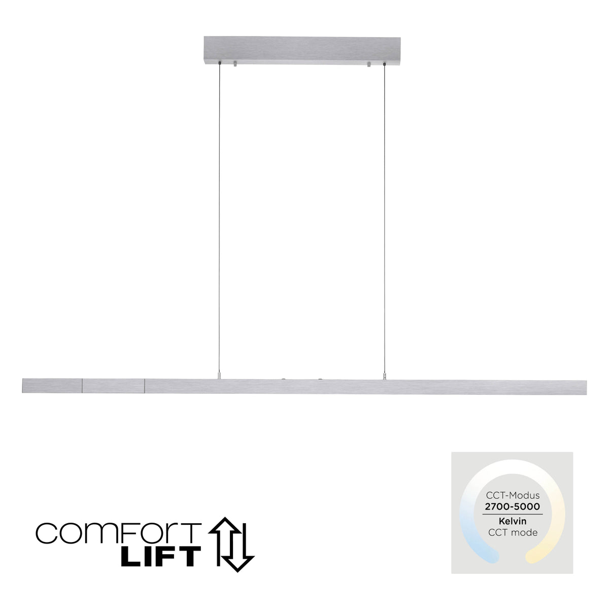 Vue produit avec mention Comfort Lift et plage de température de couleur réglable