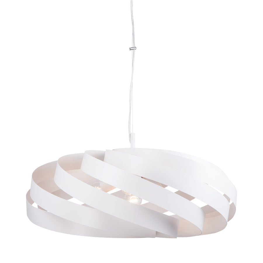 Vue rapprochée du bandeau spiralé blanc et des ampoules visibles à l'intérieur