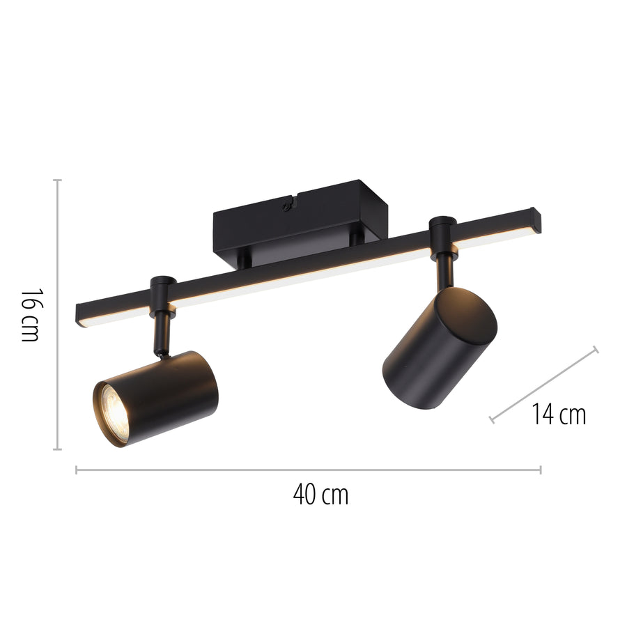 Plafonnier Barik 3 lumières noir