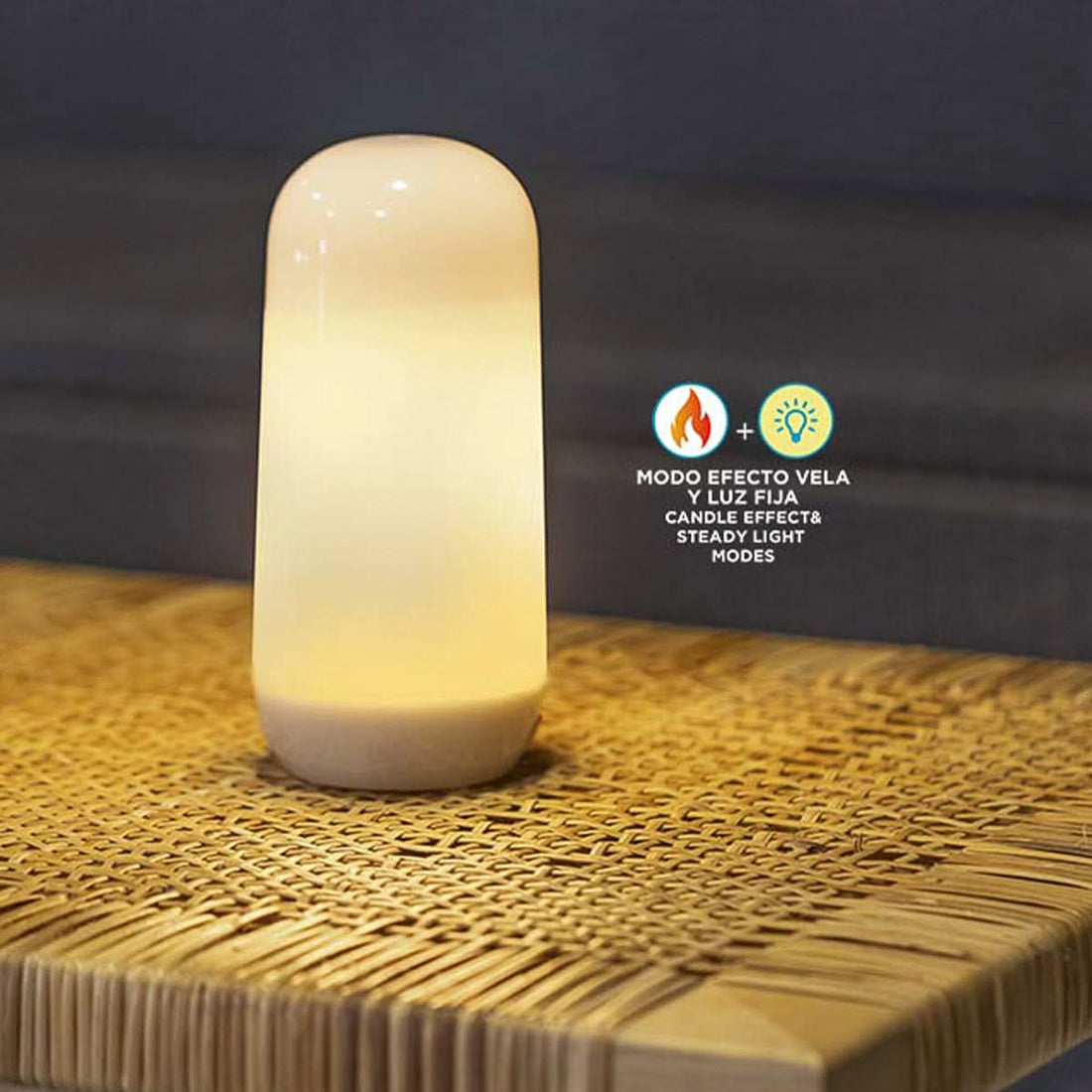 Ampoule portative rechargeable Candy, effet flamme