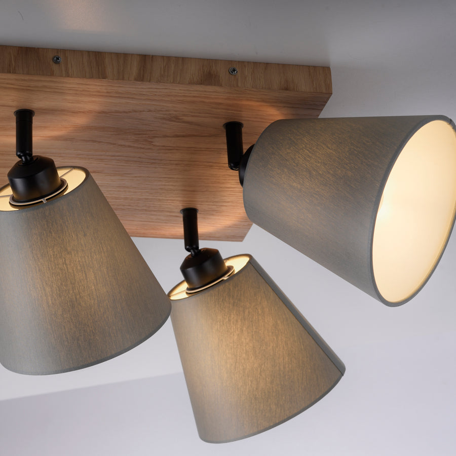 Plafonnier Green Michel 4 lumières bois