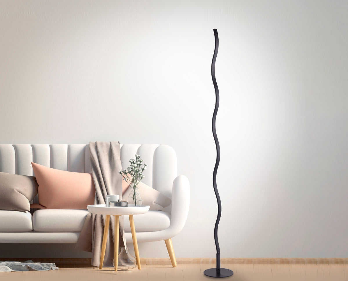 Lampadaire Wave noir