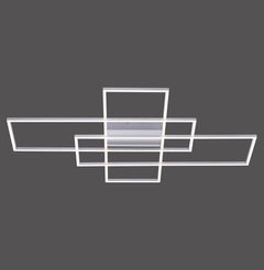 Plafonnier Q-Inigo acier, L 101 cm