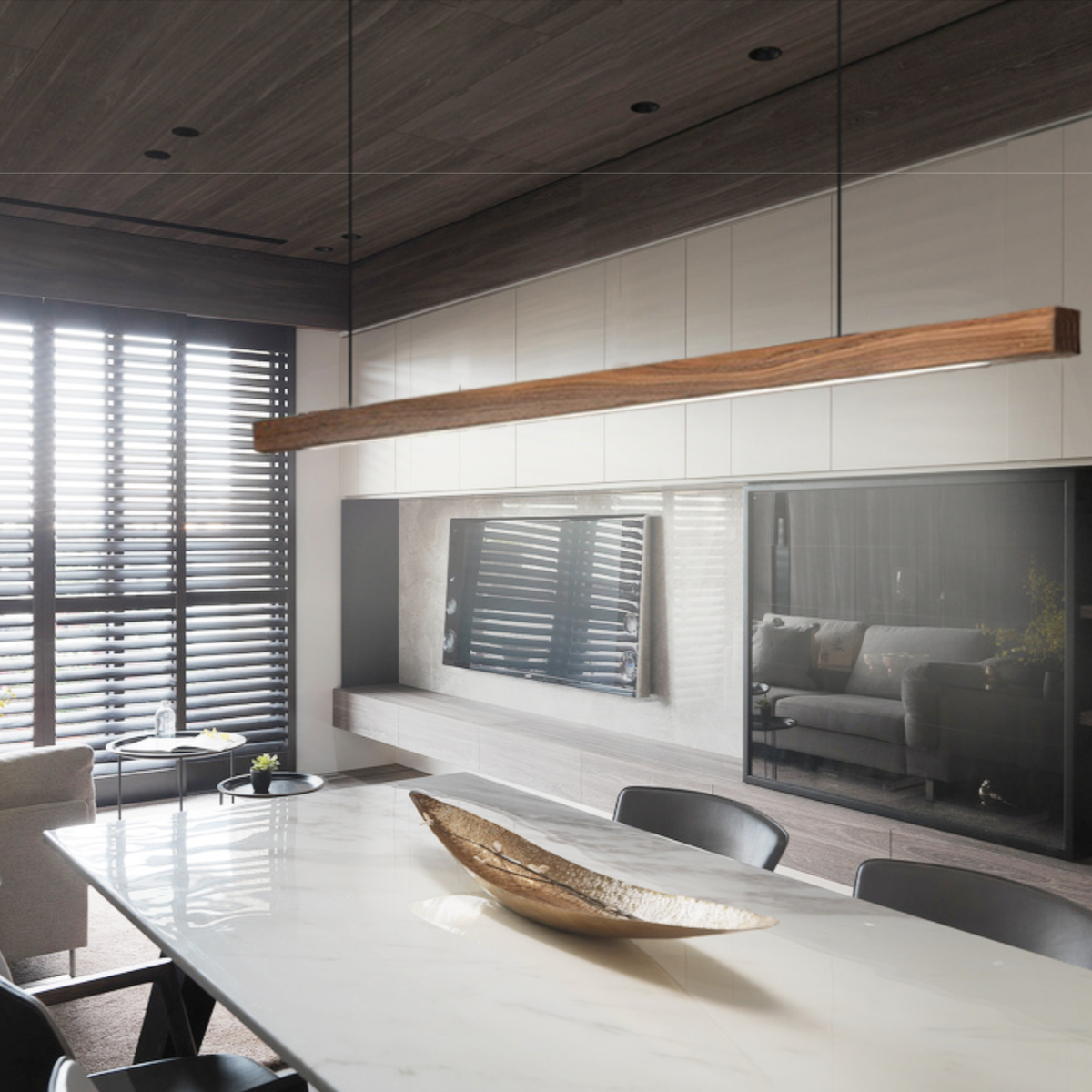 Suspension design moderne LED en bois allongé Hang | Designix - Luminaire - https://designix.fr