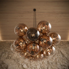 Suspension grappe grande hauteur Orb 13 lumières