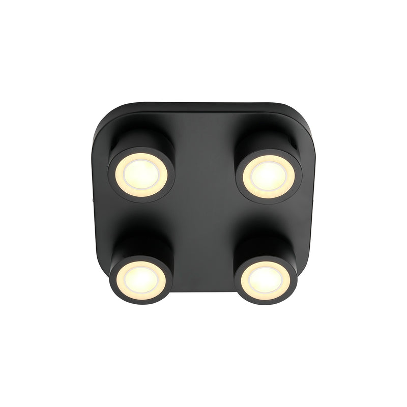Plafonnier LED Clyde 4-Spot noir