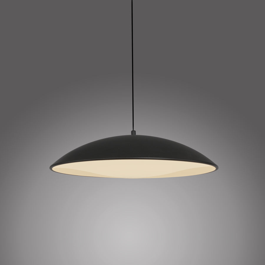 Suspension Lente noire, L 40 cm