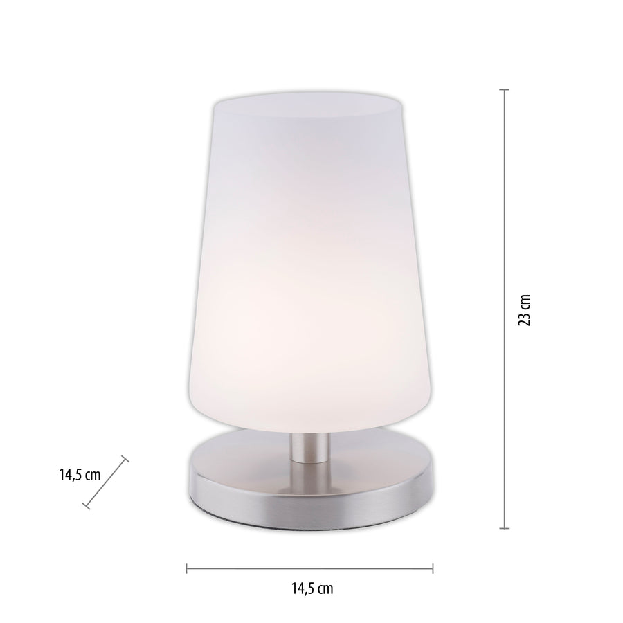Lampe à poser Sonja acier, verre
