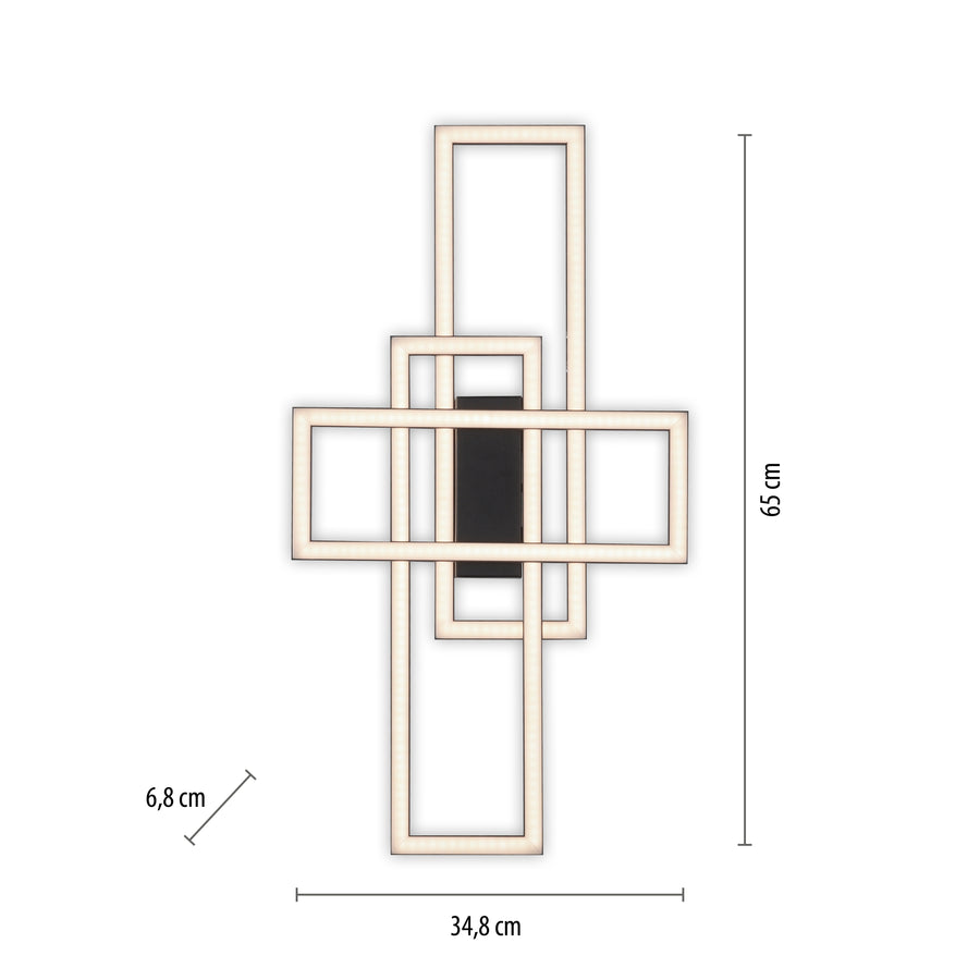 Plafonnier Iven noir, L 34,8 cm