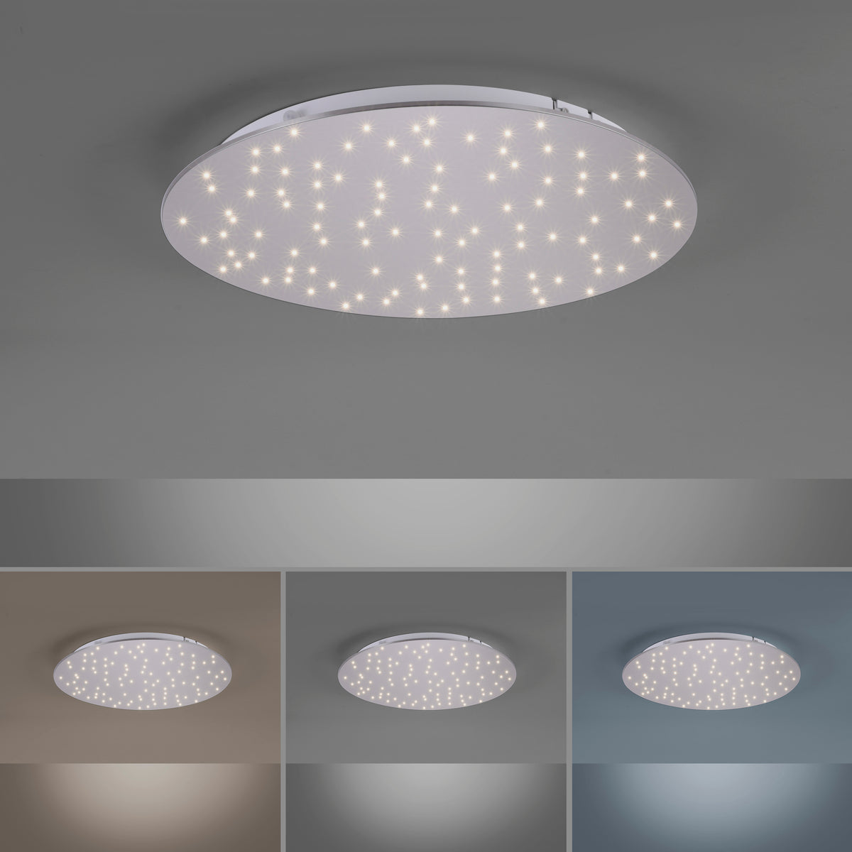 Comparatif visuel des trois températures de couleur : blanc chaud, neutre et froid.