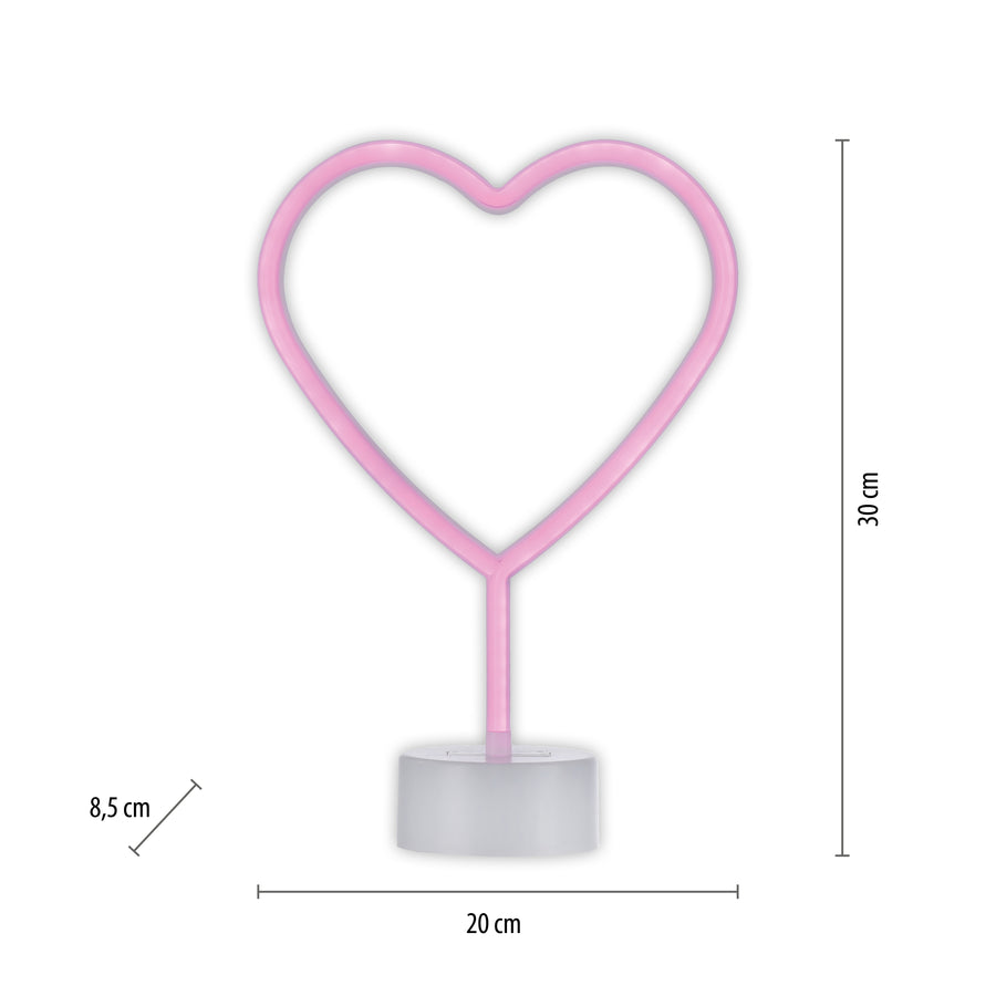 Lampe à poser Neon-Herz rose