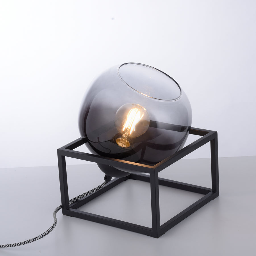 Lampe à poser Zea noire, verre