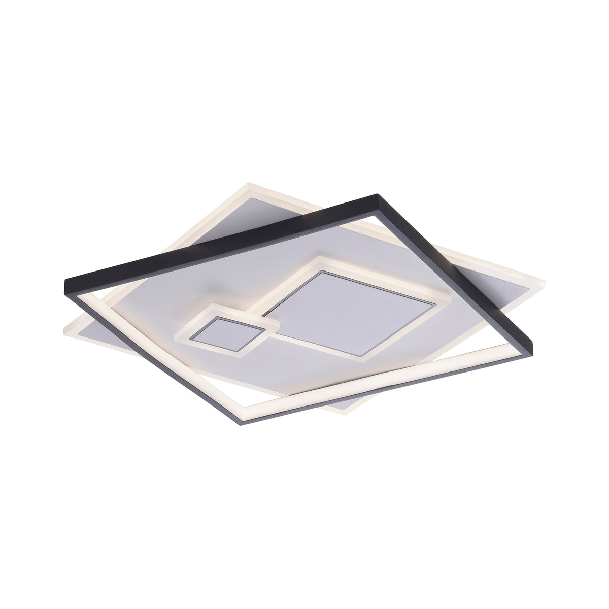 Plafonnier Mailak noir et blanc, L 57 cm