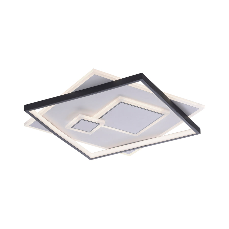 Plafonnier Mailak noir et blanc, L 57 cm