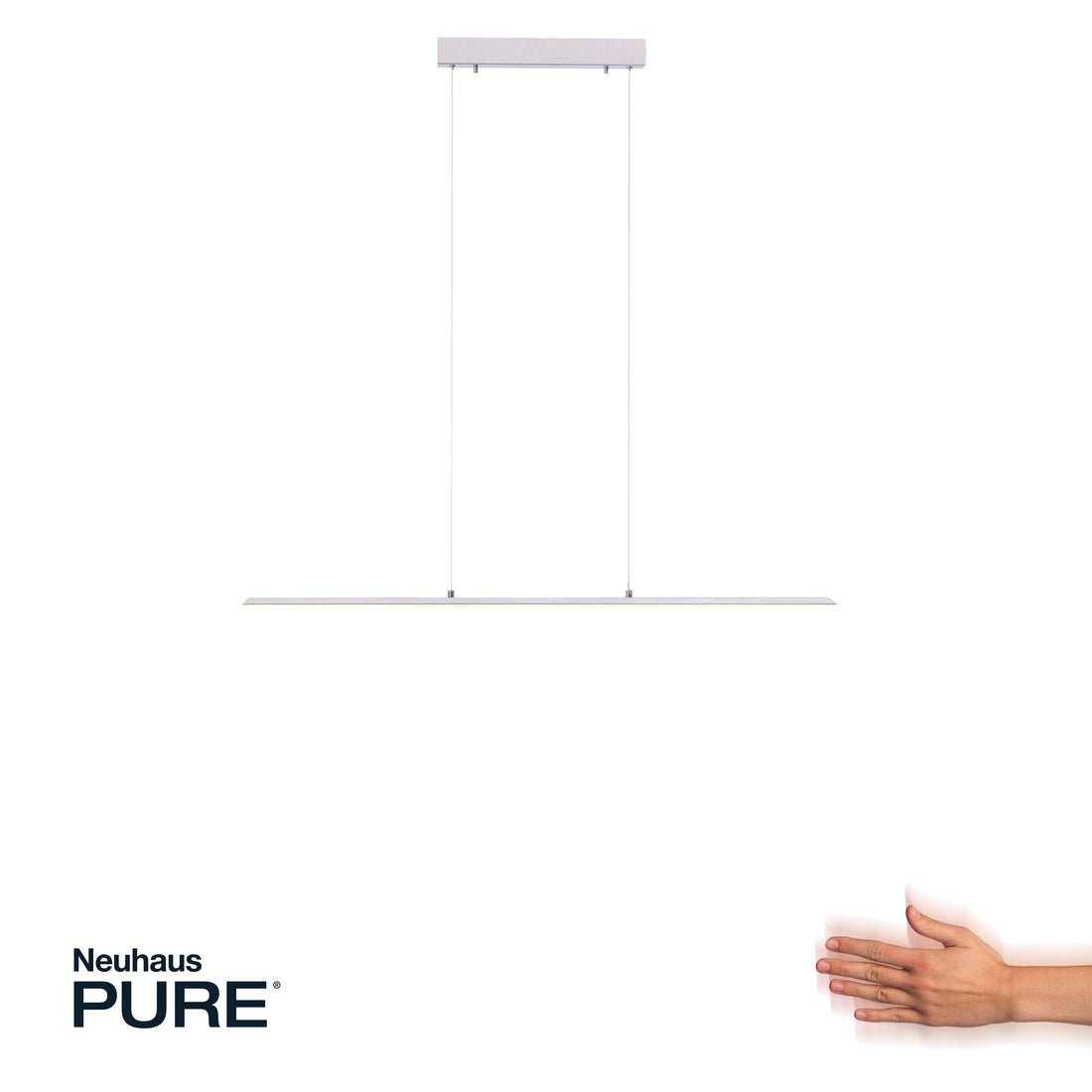 Suspension Pure-Lite argentée, H 120 cm