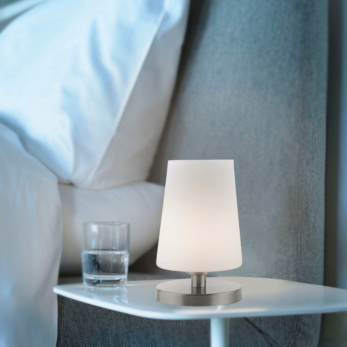 Lampe à poser Sonja acier, verre
