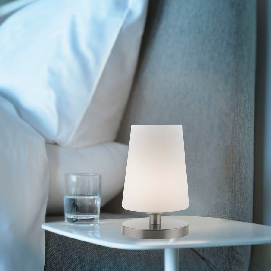 Lampe à poser Sonja acier, verre