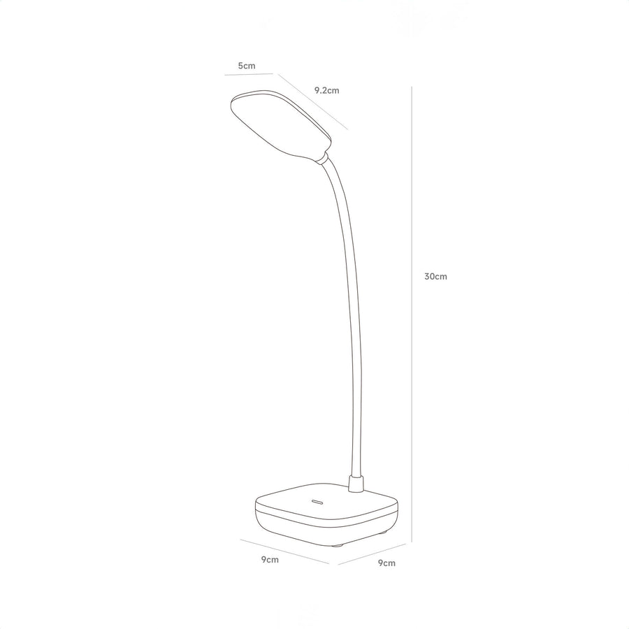 Lampe de bureau blanche, L 9 cm