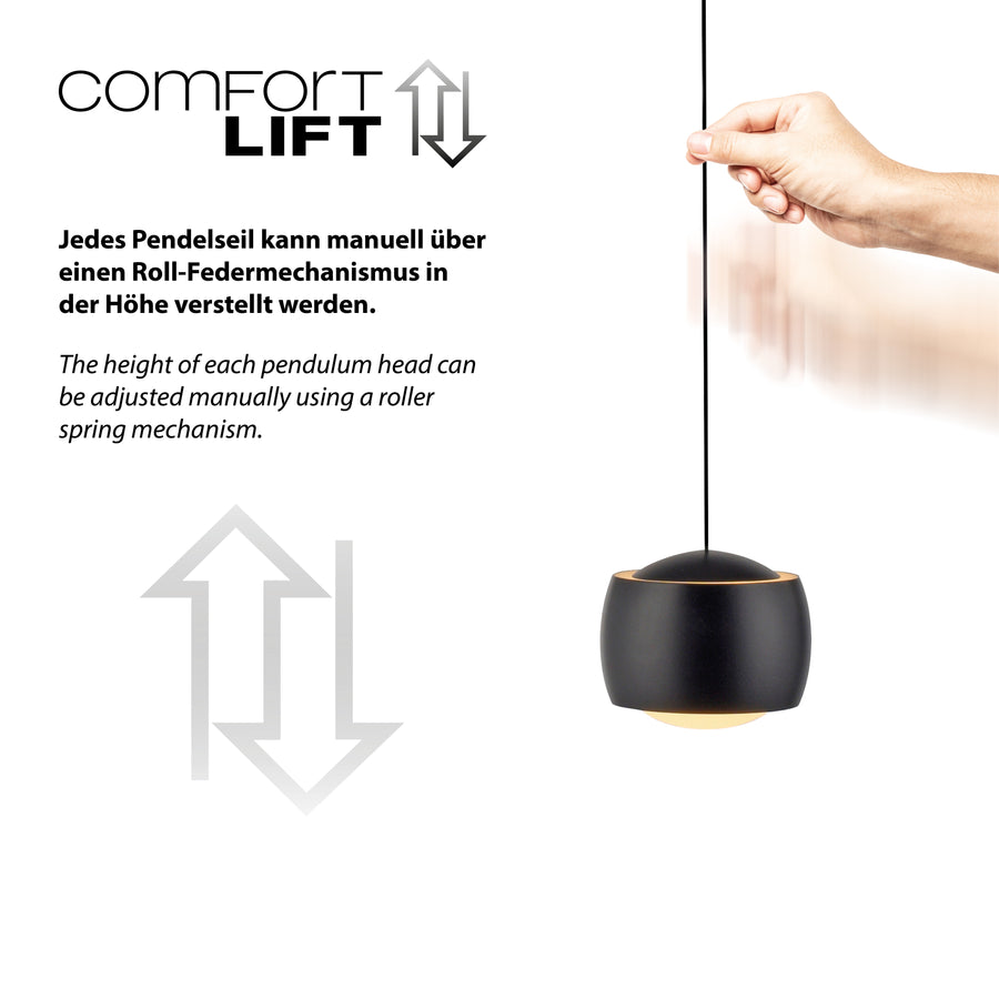Suspension Ballini noire, H 10 cm