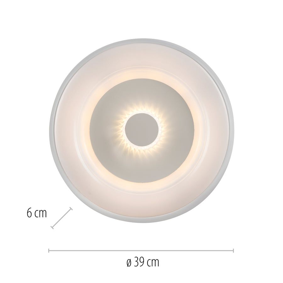 Plafonnier Uranus blanc, L 39 cm
