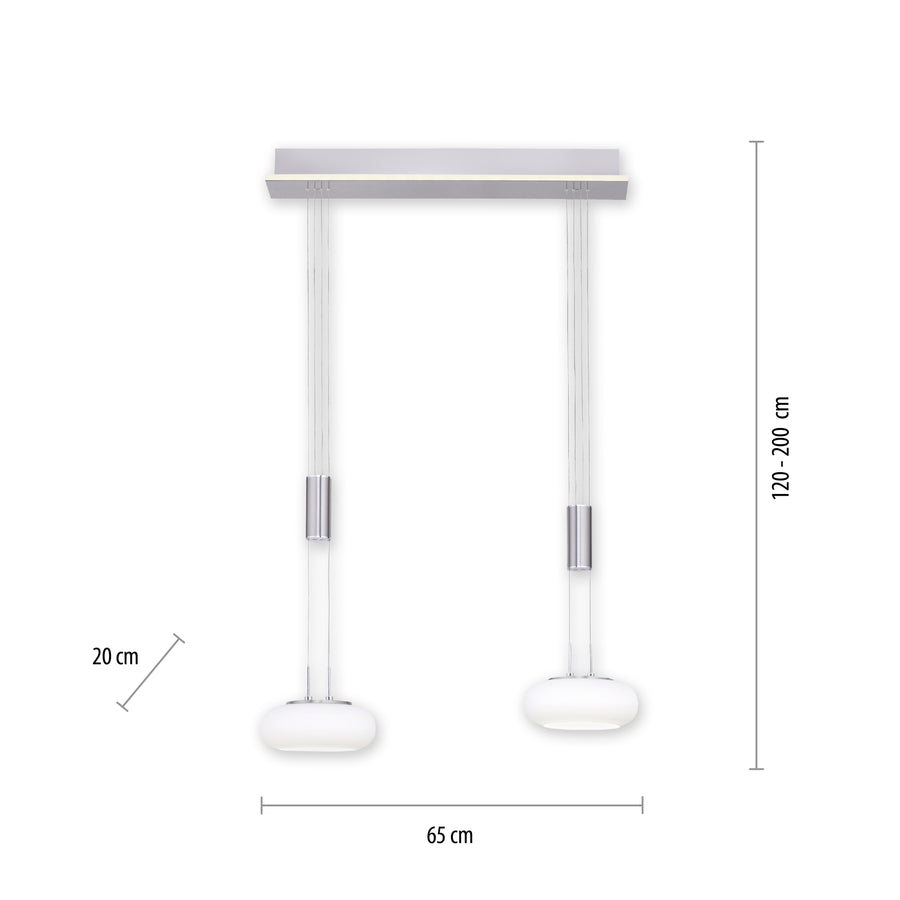 Suspension Q-Etienne acier, P 65 cm