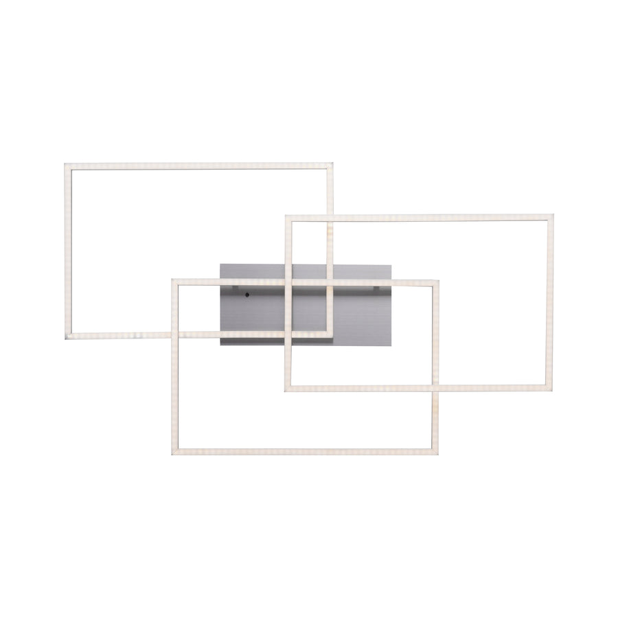 Plafonnier Iven acier, L 50 cm