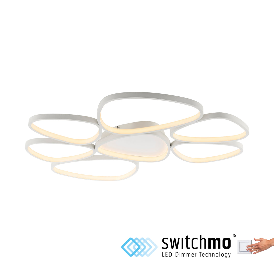 Plafonnier Pebbles blanc, H 92 cm