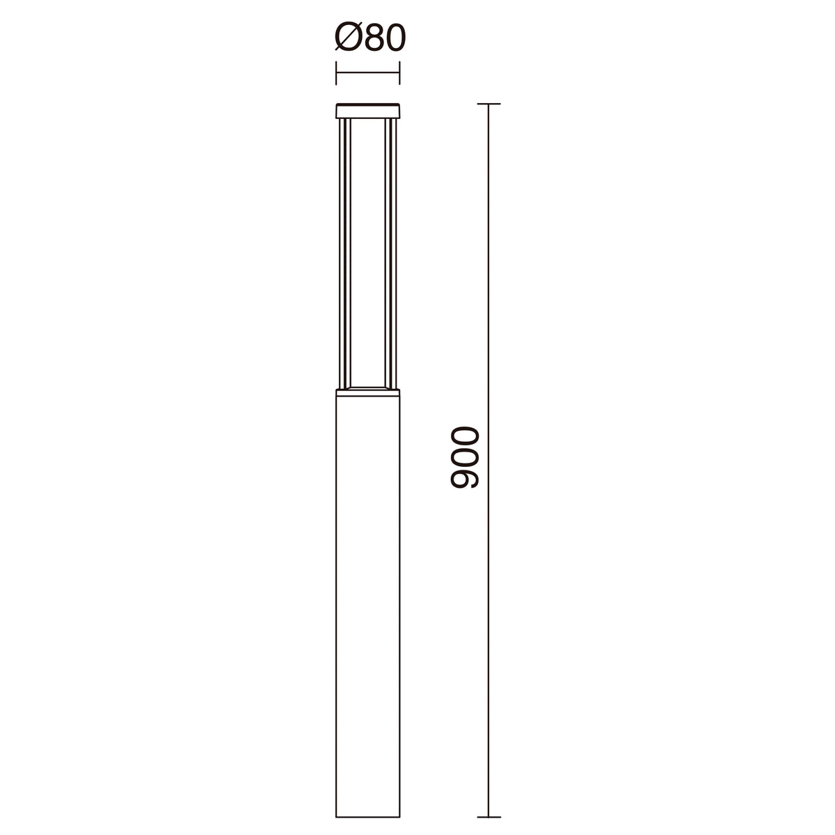 Borne extérieure Aday IP54, anthracite, H 90 cm