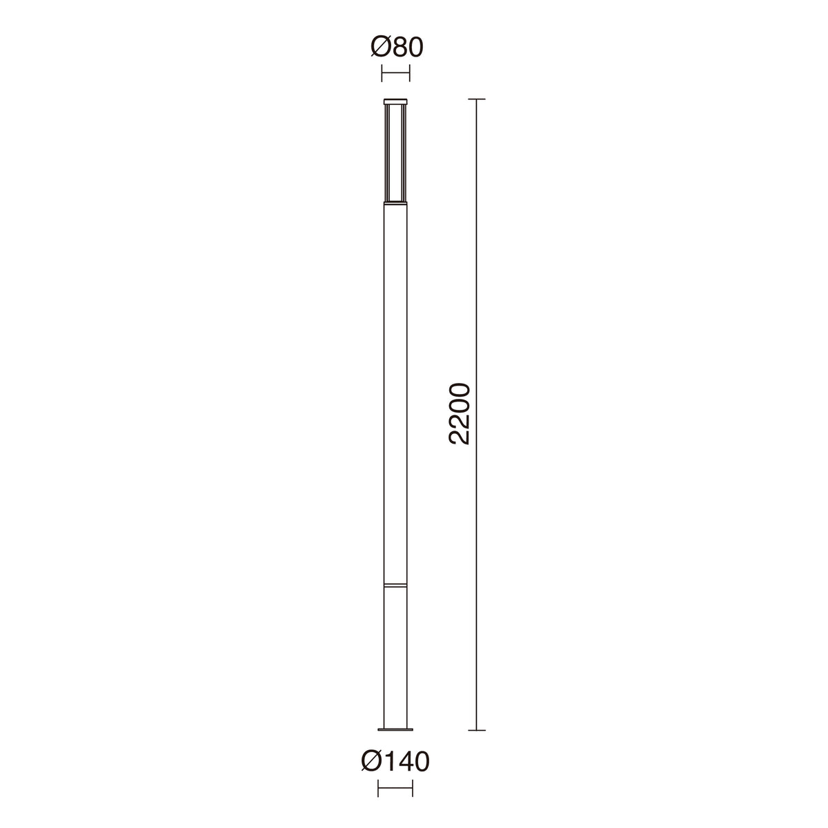 Borne extérieure Aday IP54, anthracite, H 220 cm