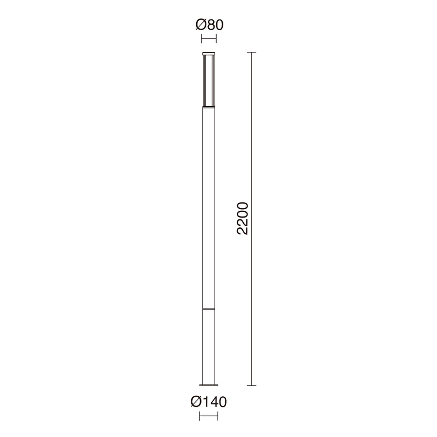 Borne extérieure Aday IP54, anthracite, H 220 cm