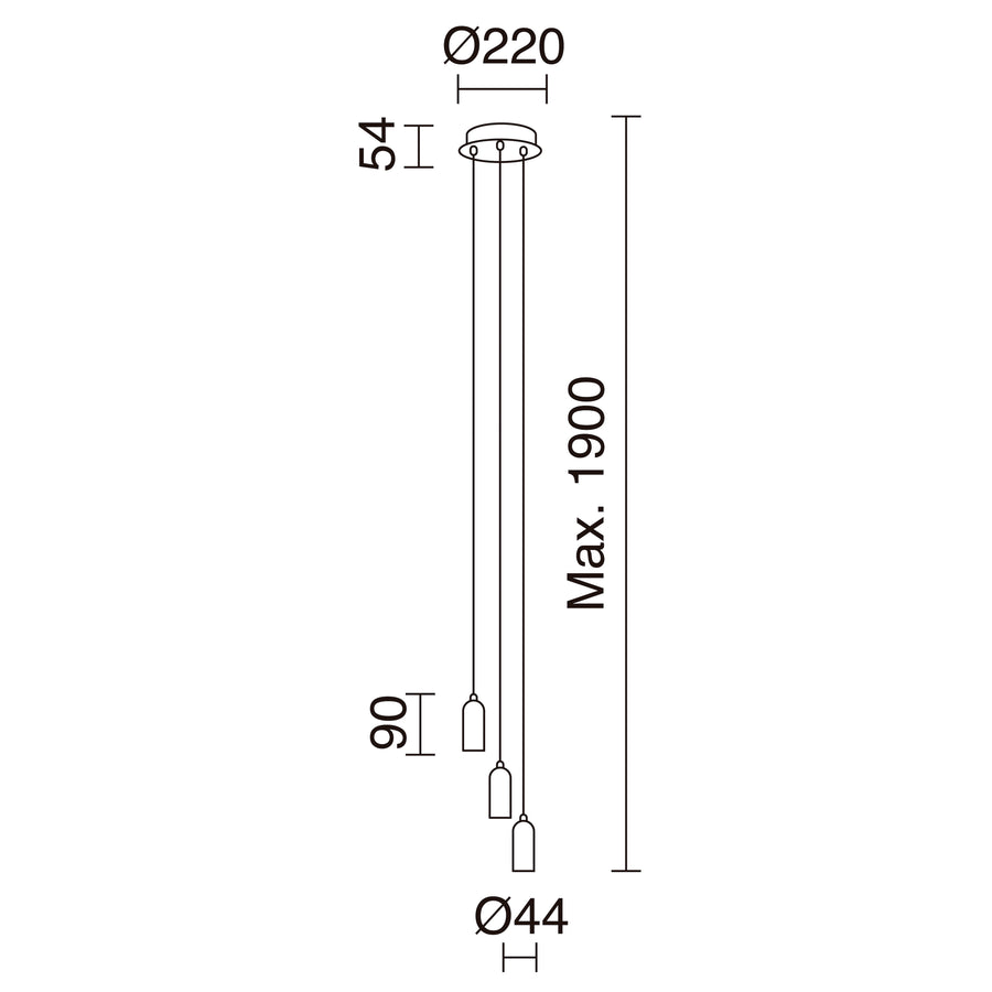 Suspension A TU Estilo 3 lumières