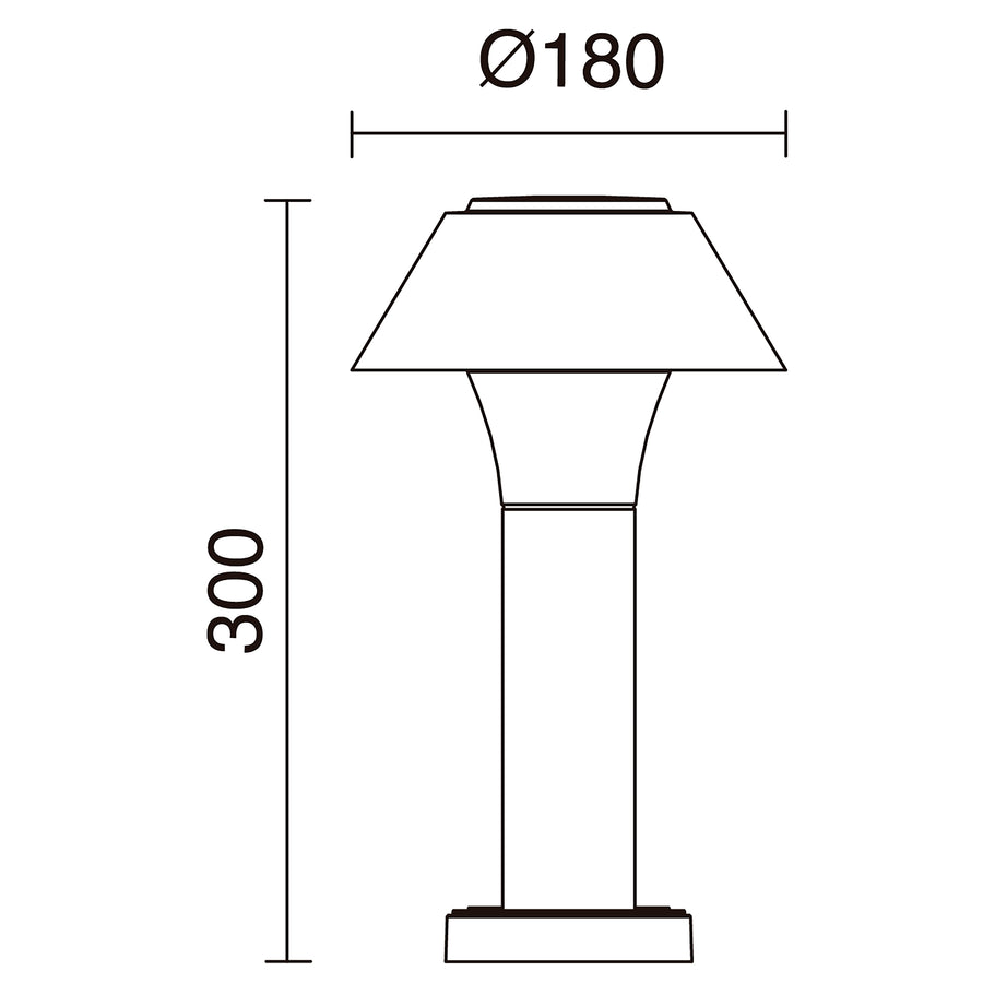 Borne extérieure Bucket IP65, anthracite, H 30 cm, 4000 K