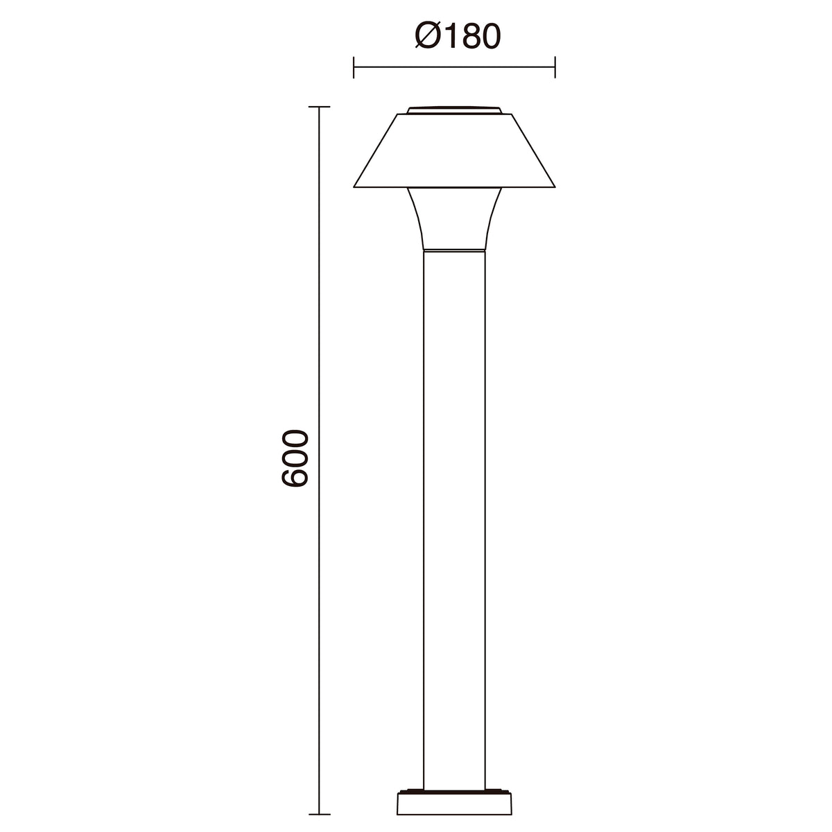 Borne extérieure Bucket IP65, anthracite, H 60 cm, 4000 K