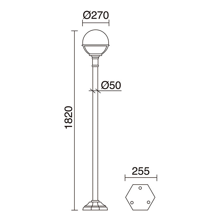 Borne extérieure Clic-clac Globo IP43, H 182 cm