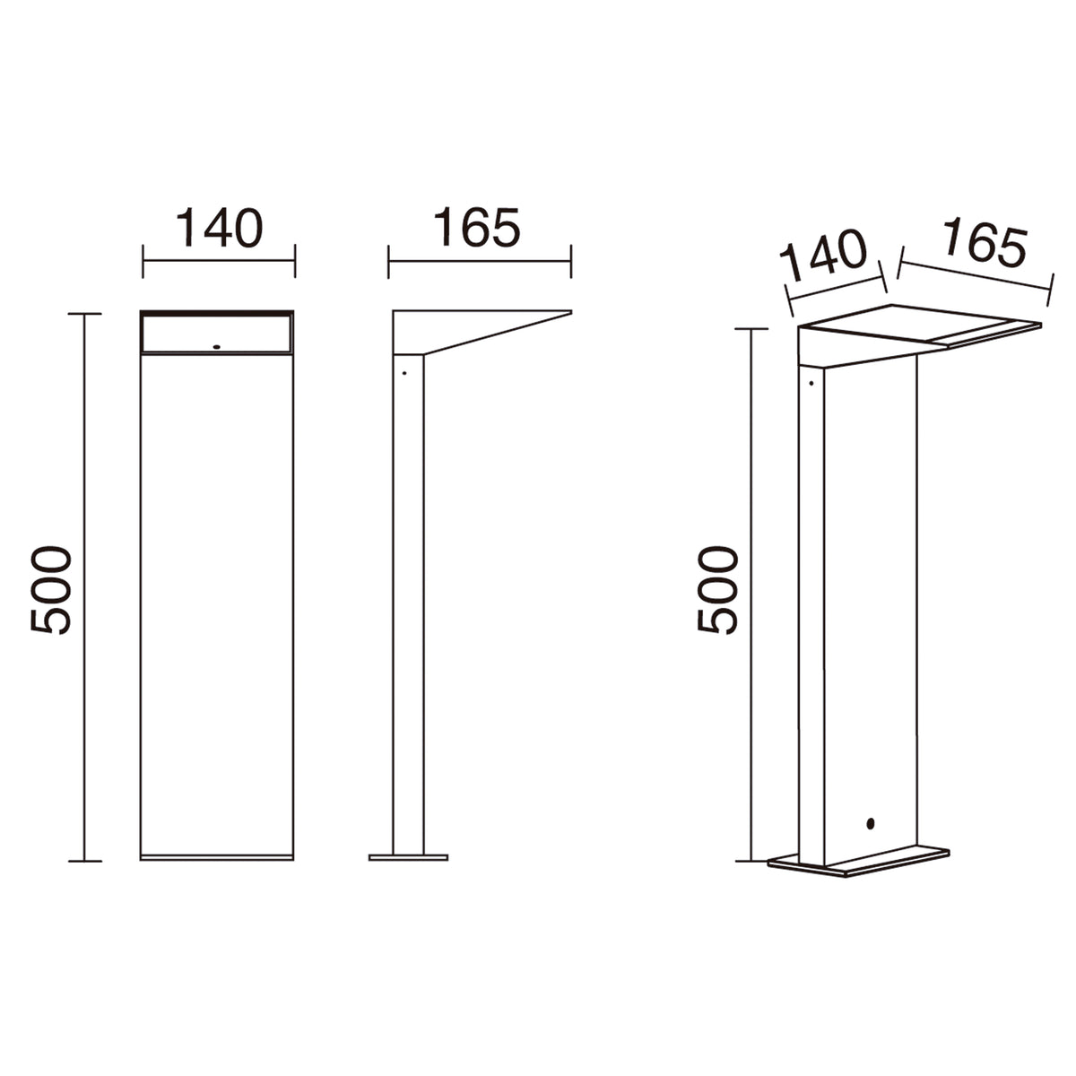 Borne extérieure Como solaire IP54, anthracite, H 50 cm