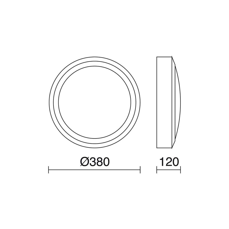 Applique extérieure Daira IP65, Ø 38 cm
