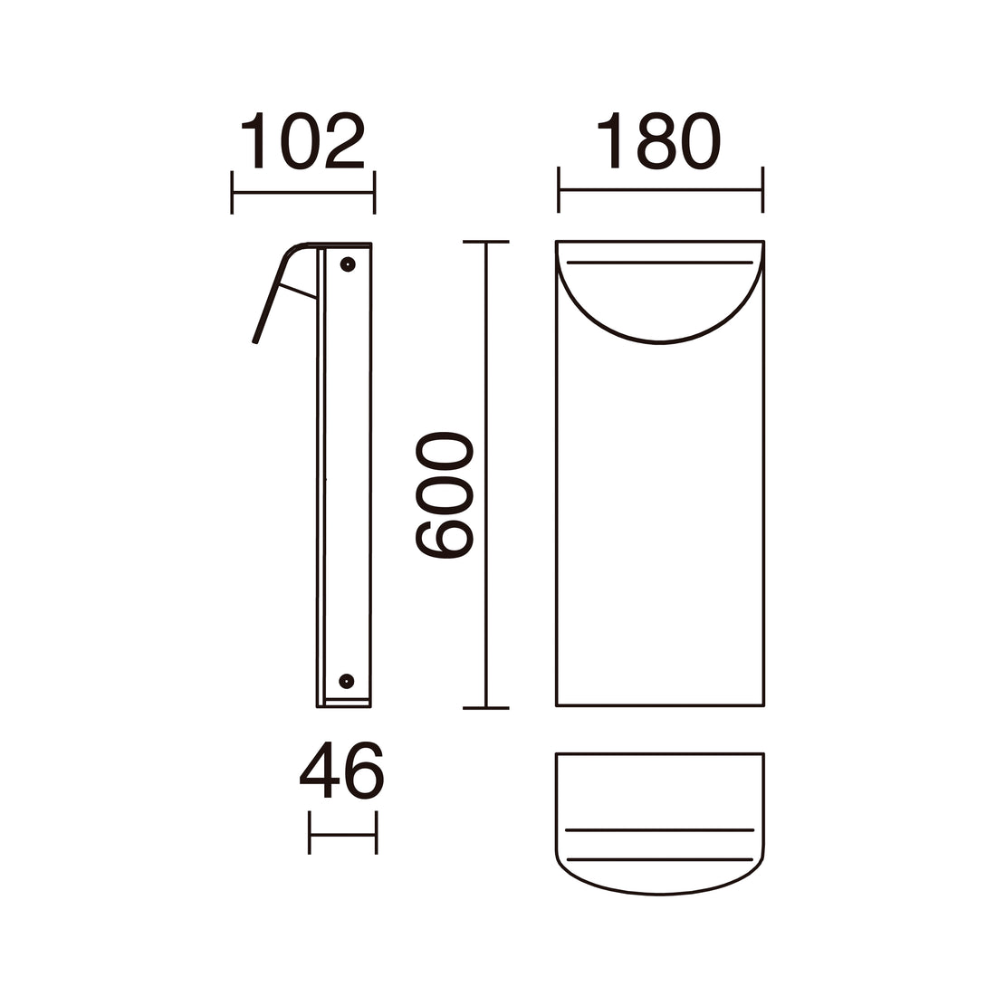 Borne extérieure Dion IP65, H 60 cm
