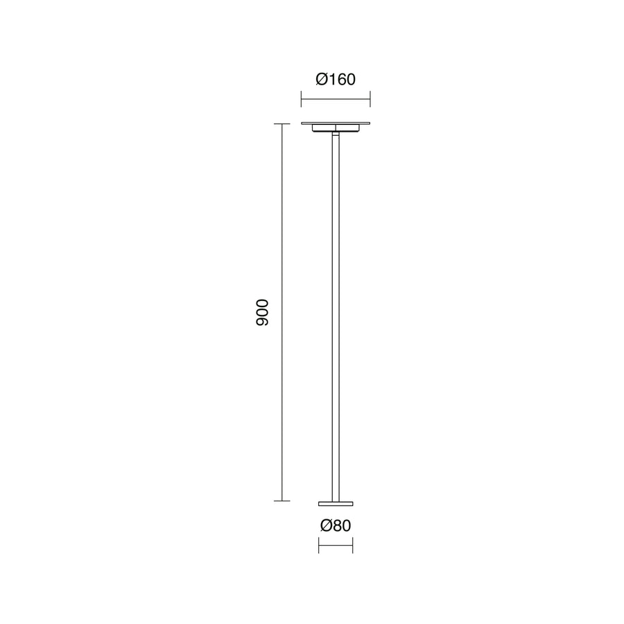 Borne extérieure Duomo IP65, anthracite, H 60 cm, 4000 K, version D