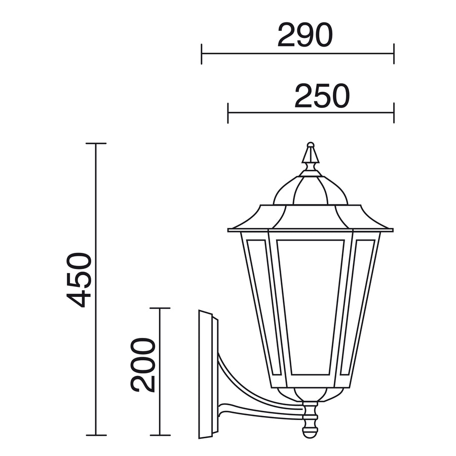 Applique extérieure Elite 6 modèle moyen IP43, H 45 cm