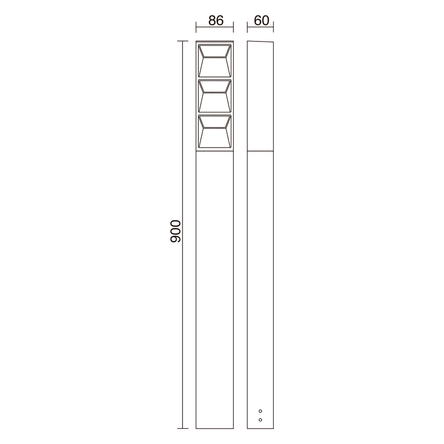 Borne extérieure Flat IP65, anthracite, H 90 cm