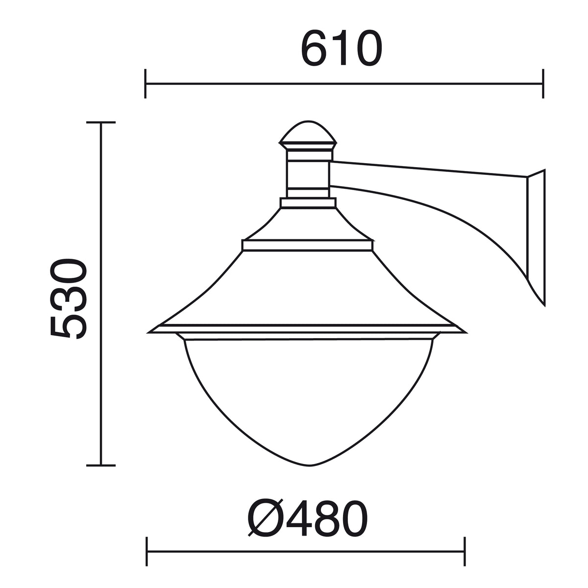 Applique extérieure Gunther 6 lumières IP65, noir