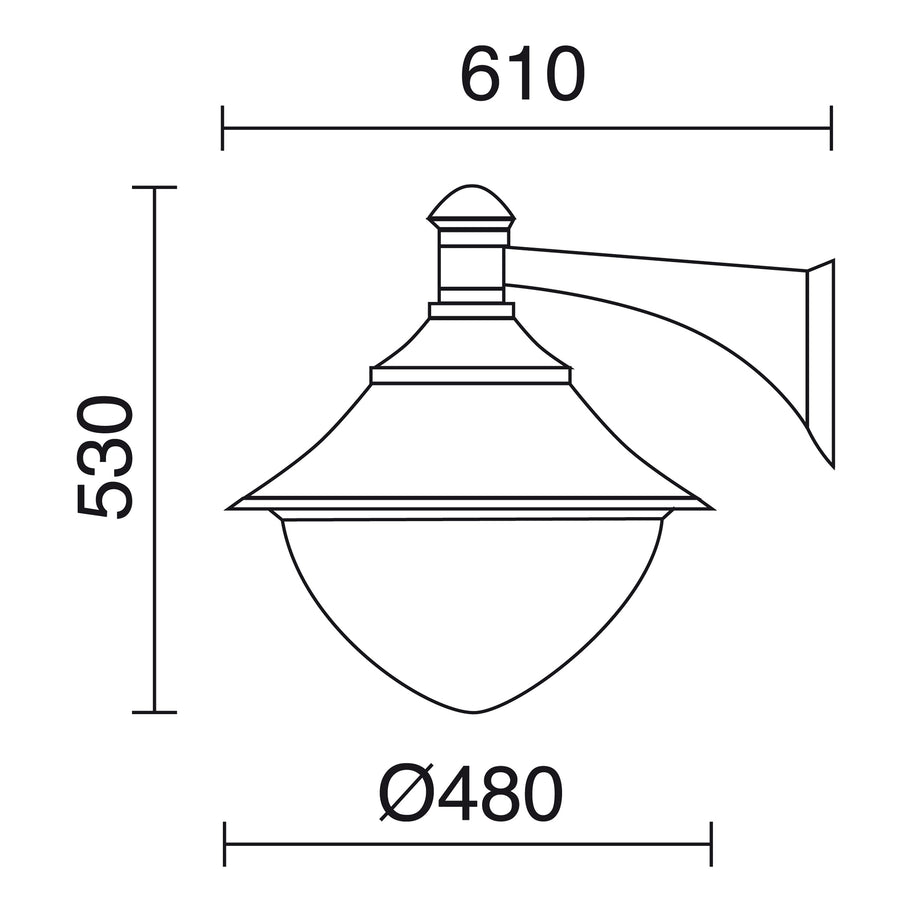 Applique extérieure Gunther 6 lumières IP65, noir