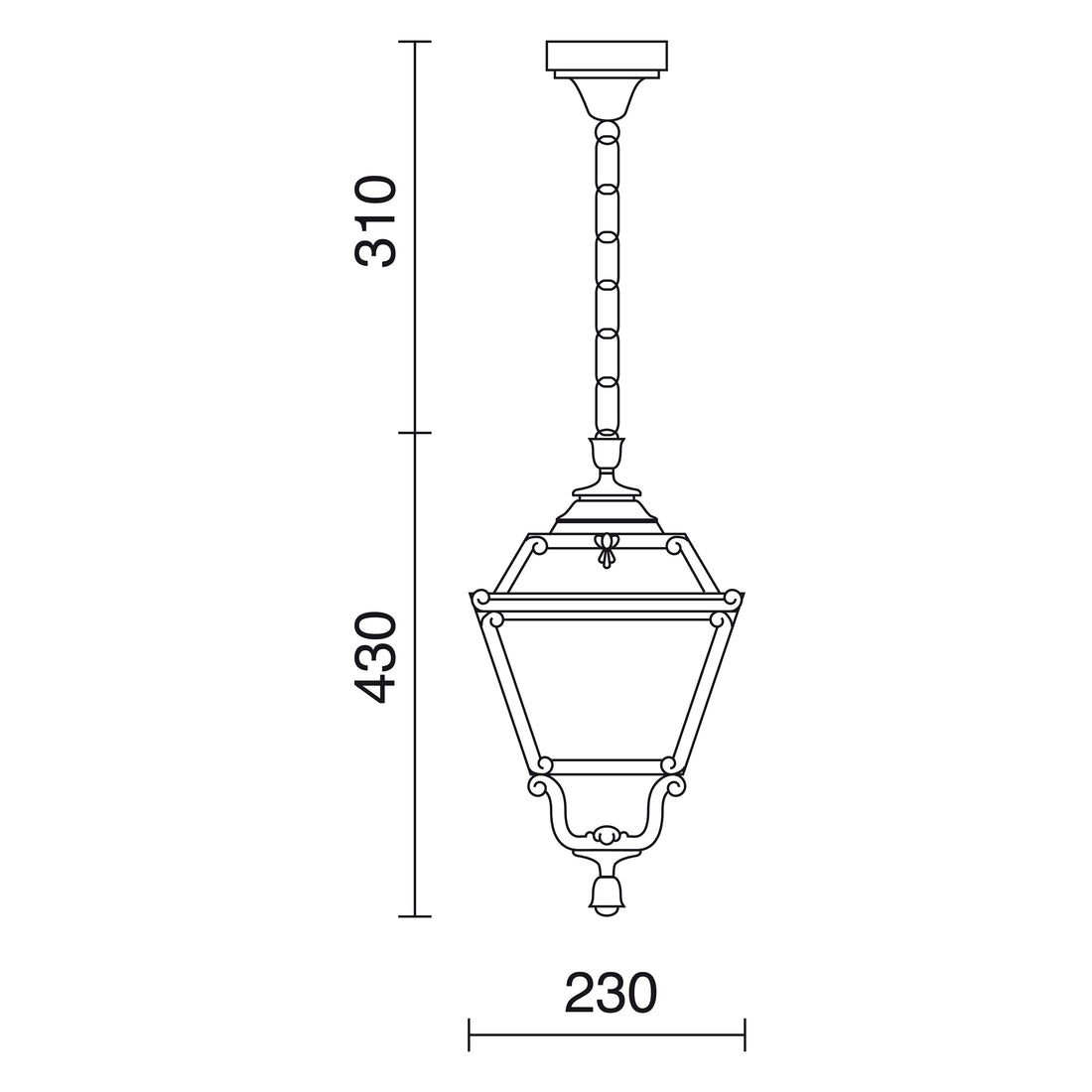 Suspension extérieure Indura Mini 4 mini IP55, noir