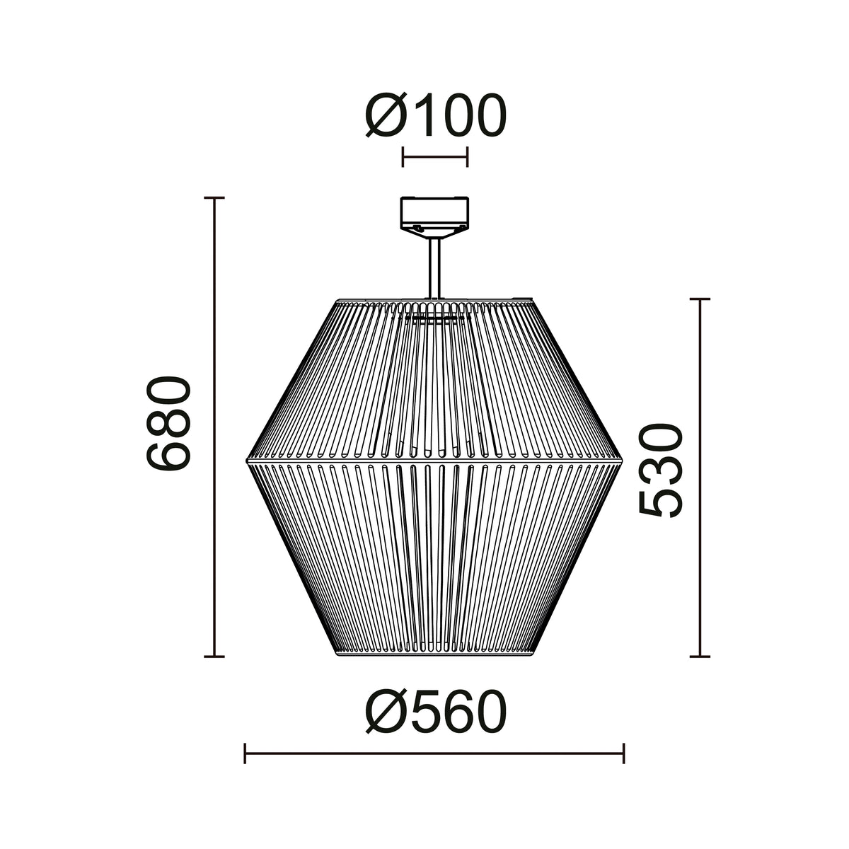 Suspension extérieure Nell IP65, graphite