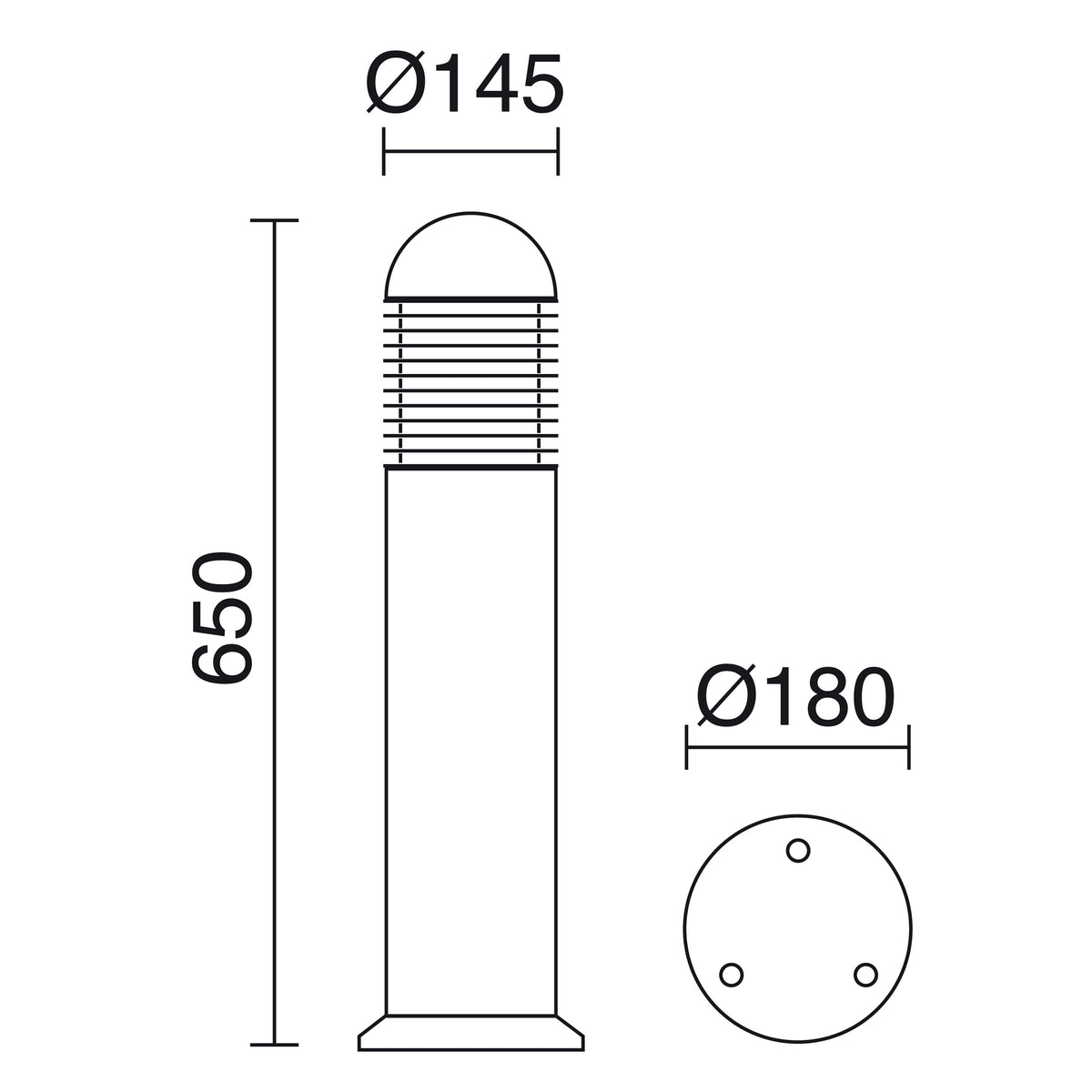 Borne extérieure Nova IP65, noir, H 65 cm, LED, 4000 K