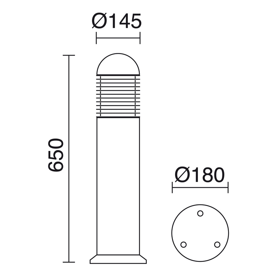 Borne extérieure Nova IP65, noir, H 65 cm, LED, 4000 K