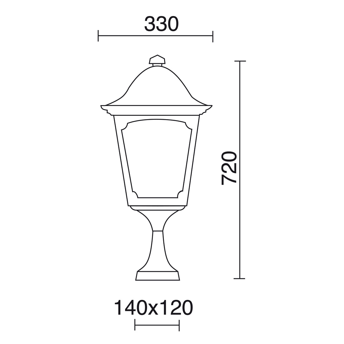 Luminaire extérieur | Quadra H 72 cm