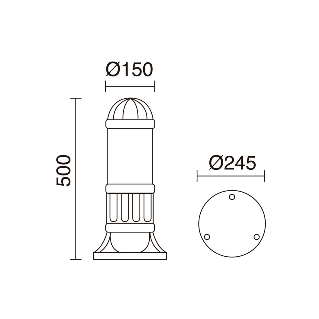 Luminaire extérieur | Sauro Noir H 50 cm