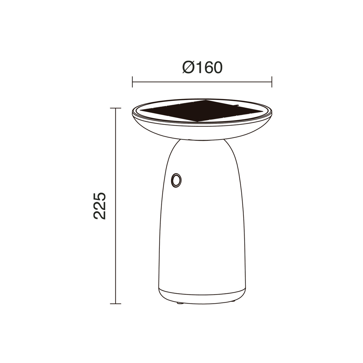 Lampe extérieure Versa solaire IP44, micro usb noir