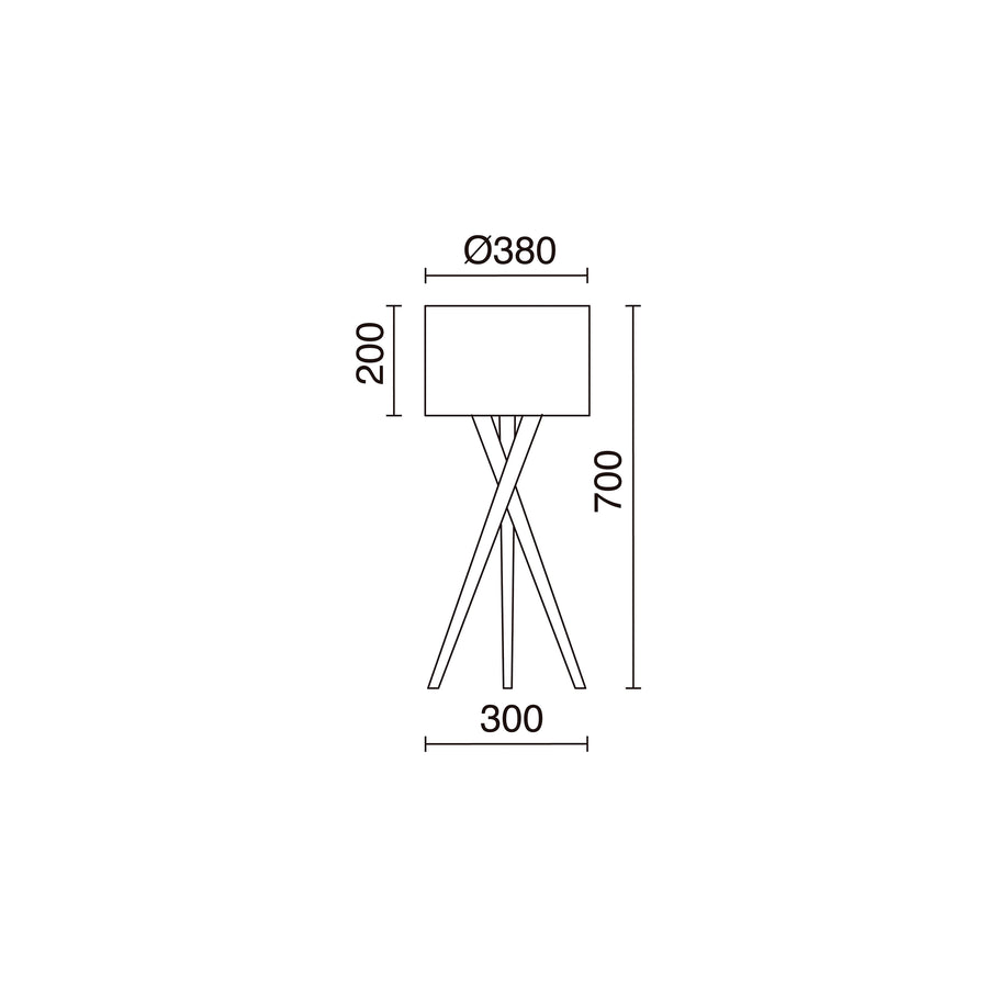 Lampe à poser Wood, H 70 cm